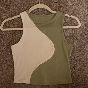 Two-Tone Green and Cream Crop
